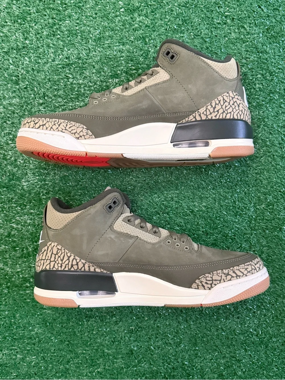Jordan 3 Retro Olive Green Nubuck Men's Sneakers